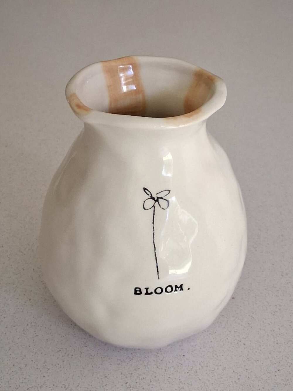 Rae Dunn White Ceramic "BLOOM" Bud Vase